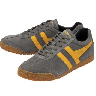 Gola Sneaker Harrier Suede Leather ash grey/yellow/navy blue Men